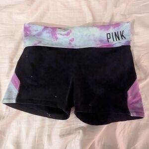 Purple And Blue Tie Dye Yoga Shorts